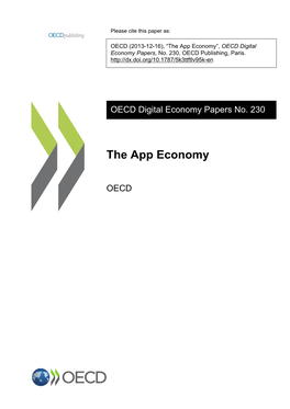 The App Economy”, OECD Digital Economy Papers, No