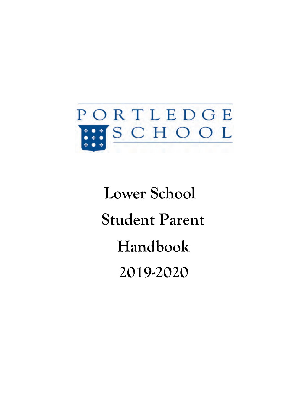 Lower School Student Parent Handbook 2019-2020