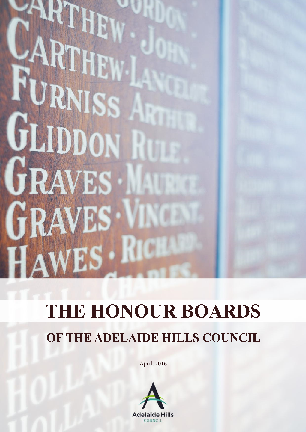 The Honour Boards of the Adelaide Hills Council
