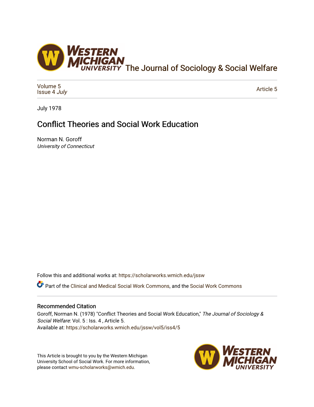 Conflict Theories and Social Work Education