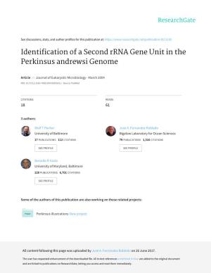 Identification of a Second Rrna Gene Unit in the Perkinsus Andrewsi Genome