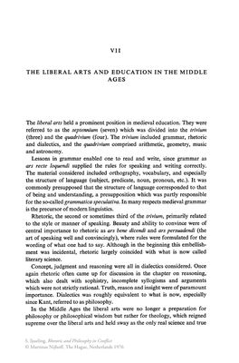 The Liberal Arts and Education in the Middle Ages