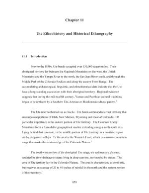 Chapter 11 Ute Ethnohistory and Historical