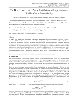 The Beta Exponentiated Pareto Distribution with Application to Bladder Cancer Susceptibility