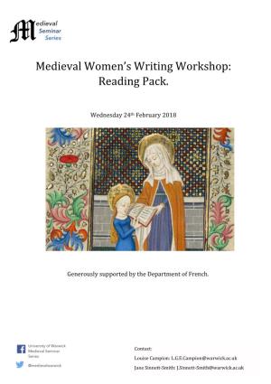 Medieval Women's Writing Workshop: Reading Pack