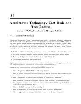 35 Accelerator Technology Test-Beds and Test Beams