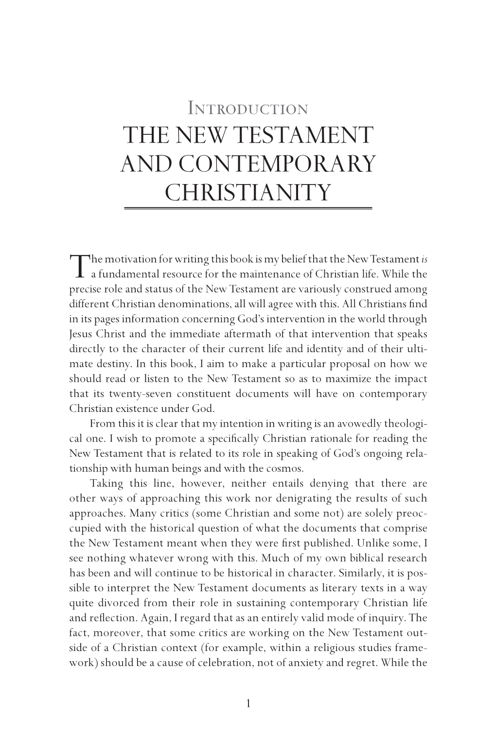 The New Testament and Contemporary Christianity