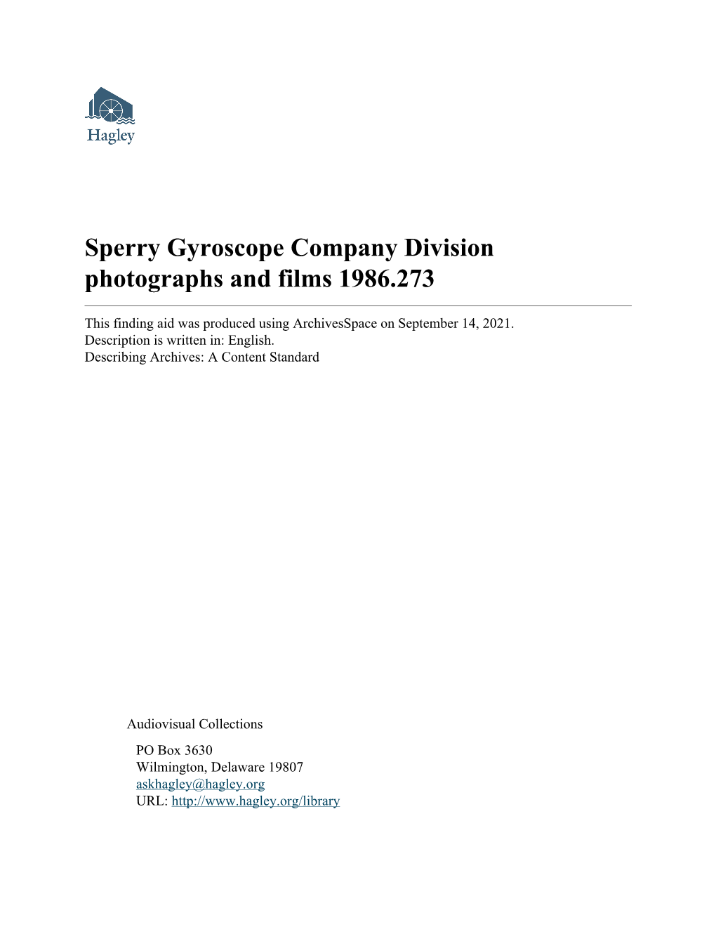 Sperry Gyroscope Company Division Photographs and Films 1986.273