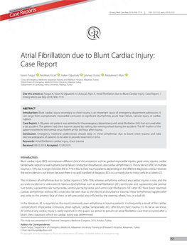 Atrial Fibrillation Due to Blunt Cardiac Injury: Case Report
