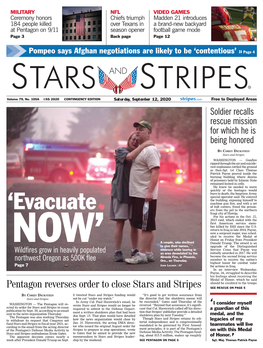 Pentagon Reverses Order to Close Stars and Stripes SEE RESCUE on PAGE 5