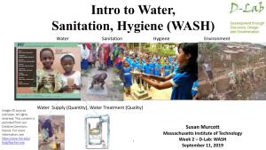 Intro to Water, Sanitation, and Hygiene