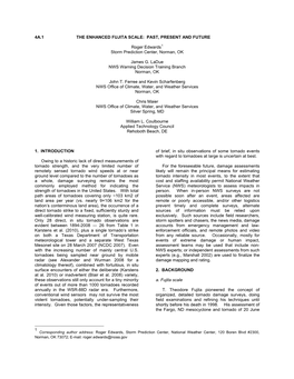 The Enhanced Fujita Scale: Past, Present and Future