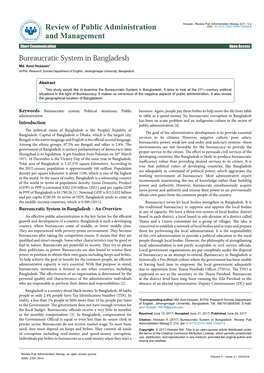 Bureaucratic System in Bangladesh Md