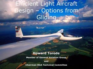 Efficient Light Aircraft Design – Options from Gliding