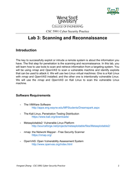 Lab 3: Scanning and Reconnaissance