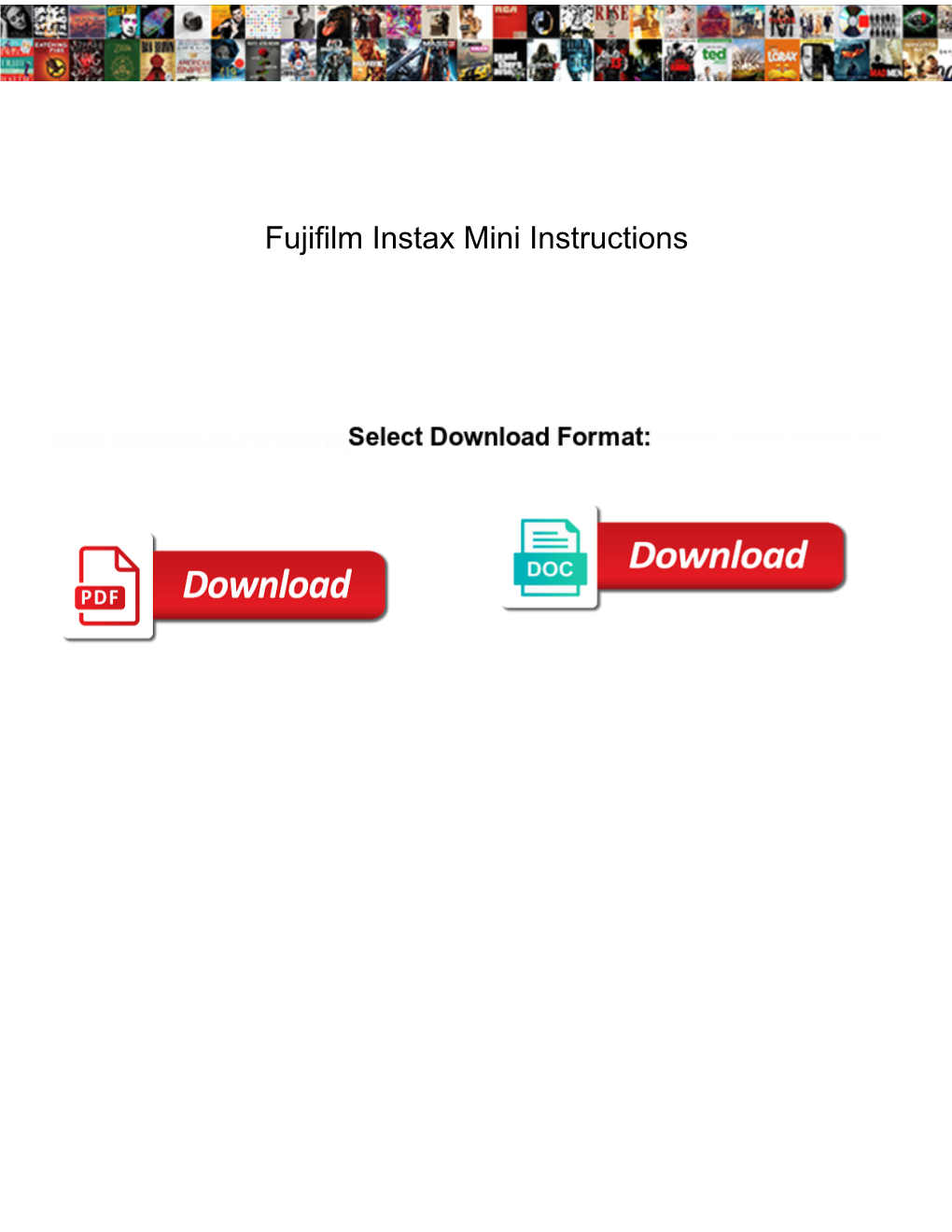 Fujifilm Instax Mini Instructions