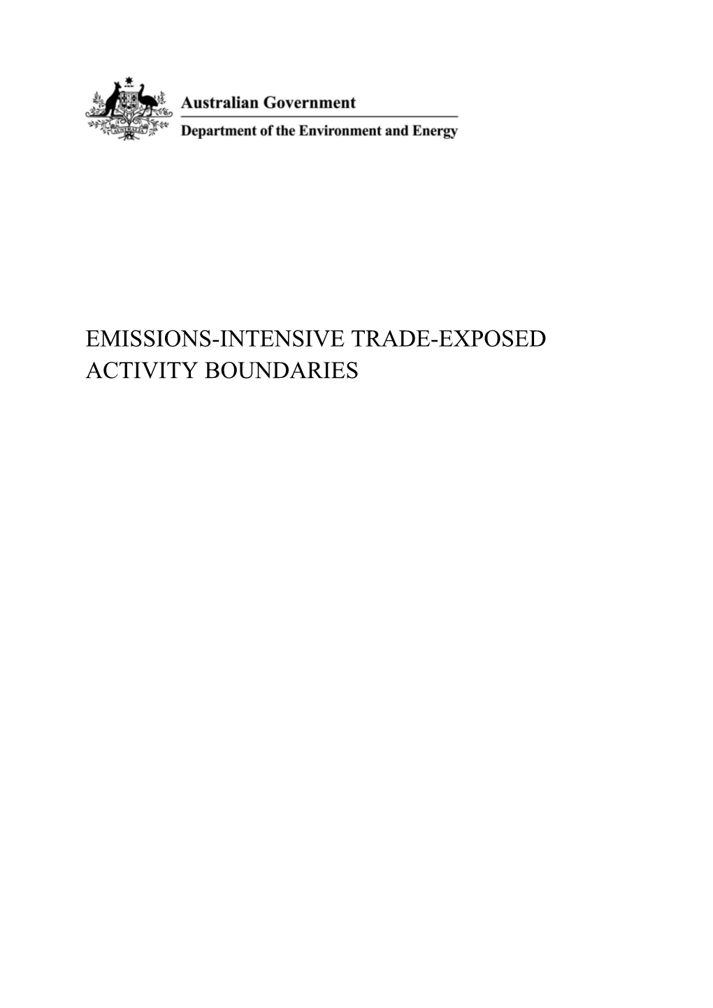 Emissions-Intensive Trade-Exposed Activity Boundaries