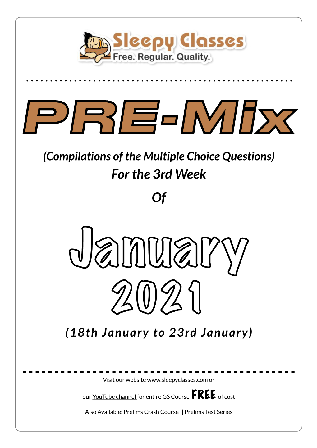PRE-Mix January 2021 Week 3