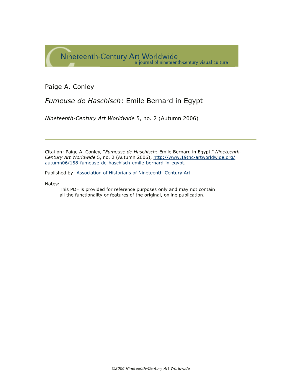 Fumeuse De Haschisch: Emile Bernard in Egypt