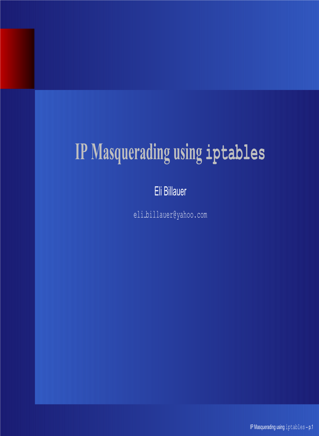 IP Masquerading Using Iptables