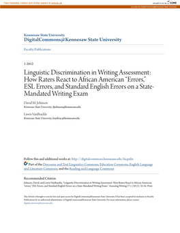 Linguistic Discrimination in Writing Assessment