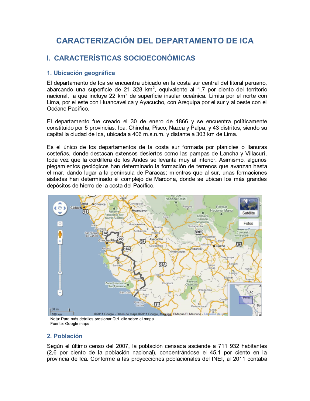 Caracterización Del Departamento De Ica