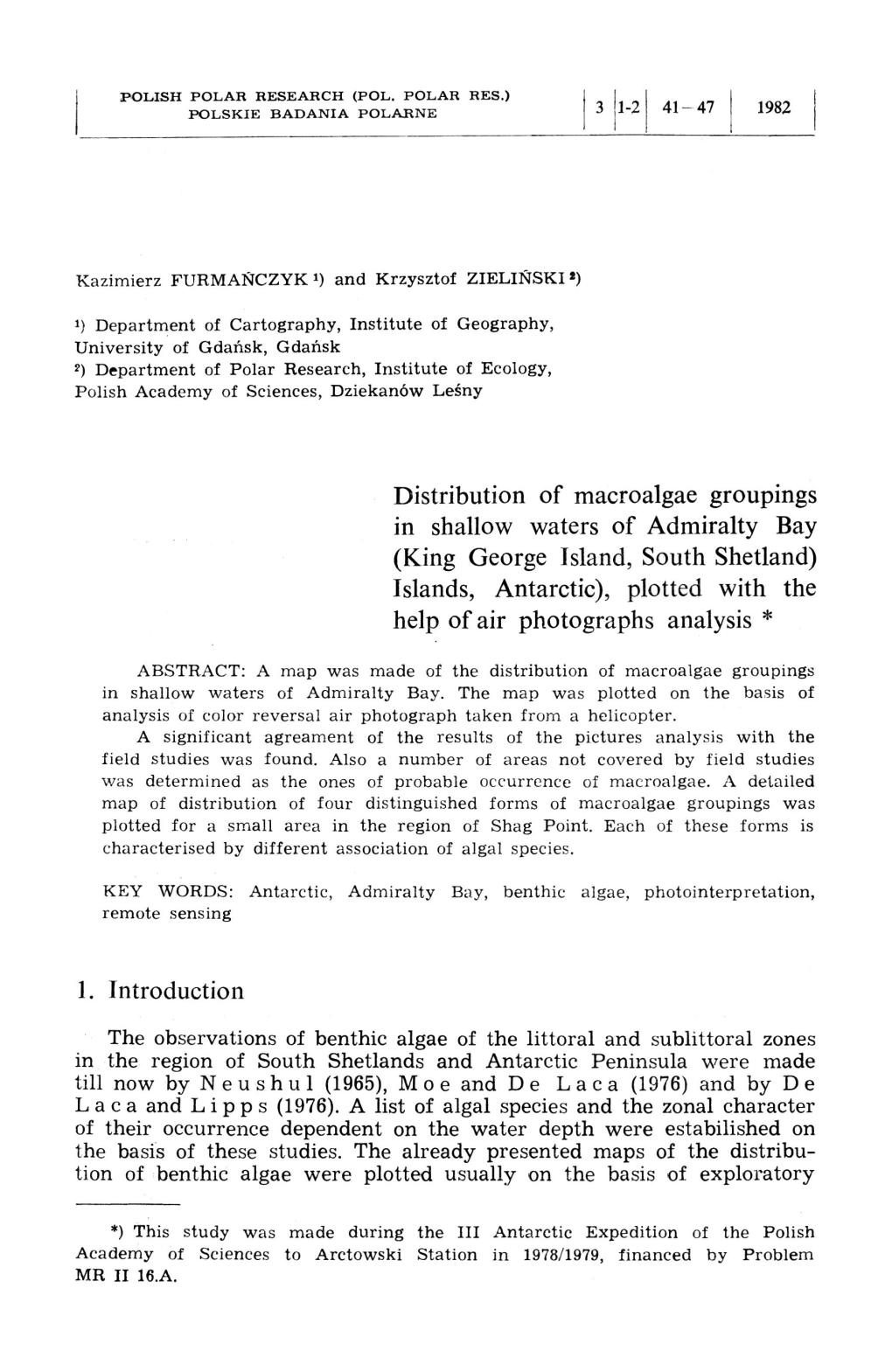 Distribution of Macroalgae Groupings In