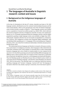 1 the Languages of Australia in Linguistic Research: Context and Issues