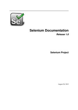 Selenium Documentation Release 1.0