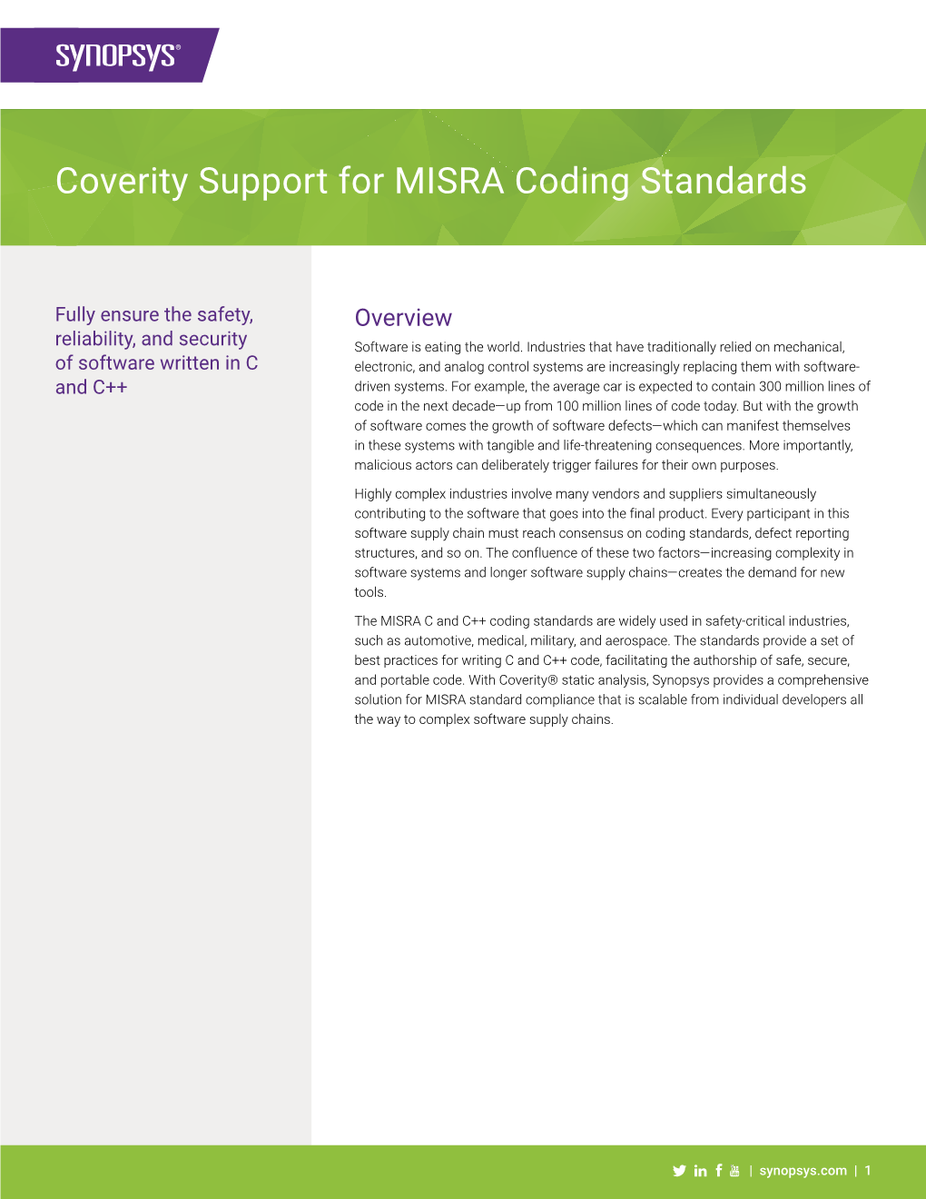 Coverity Support for MISRA Coding Standards