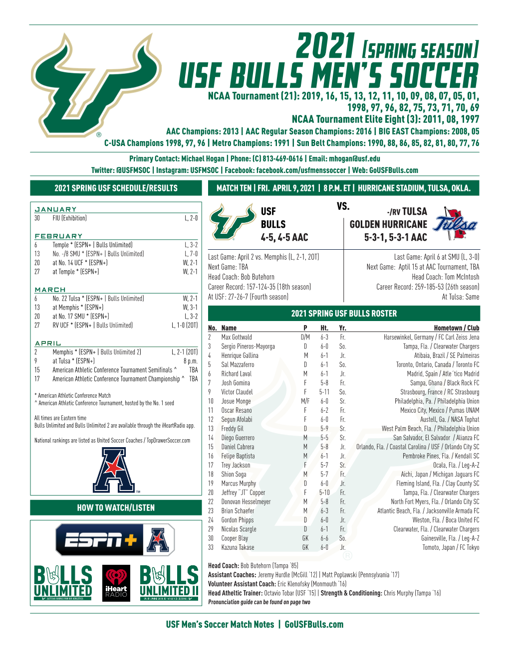 Usf Bulls Men's Soccer