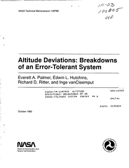Altitude Deviations: Breakdowns of an Error-Tolerant System