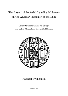 The Impact of Bacterial Signaling Molecules on the Alveolar Immunity of the Lung