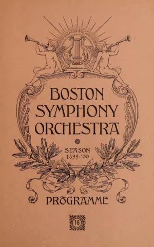 Boston Symphony Orchestra Concert Programs, Season 19, 1899