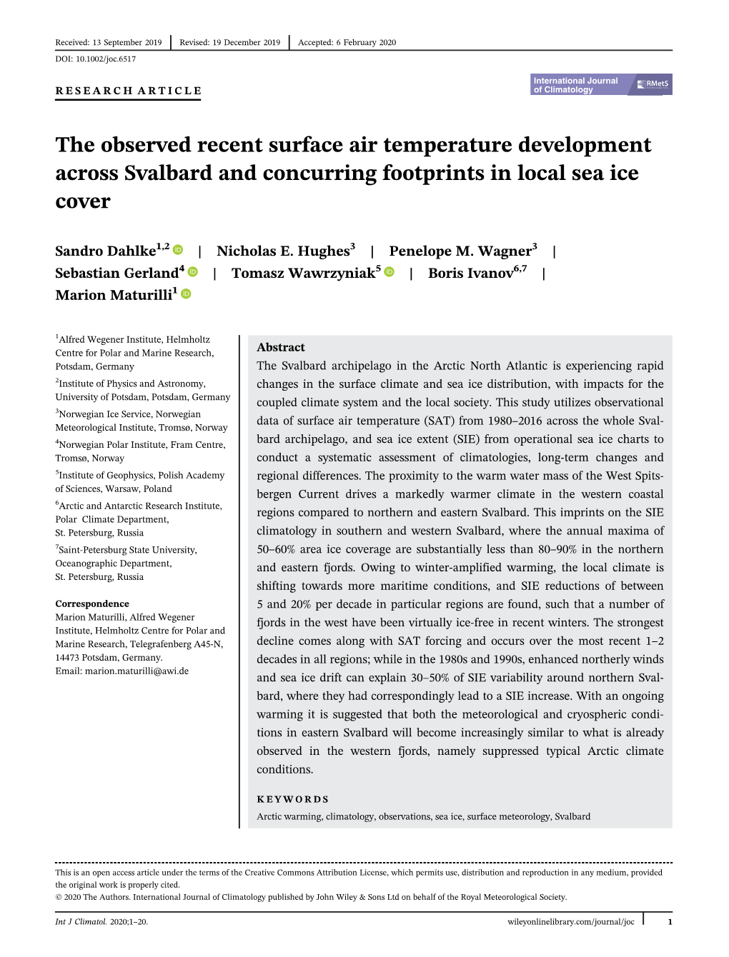 The Observed Recent Surface Air Temperature Development Across Svalbard and Concurring Footprints in Local Sea Ice Cover