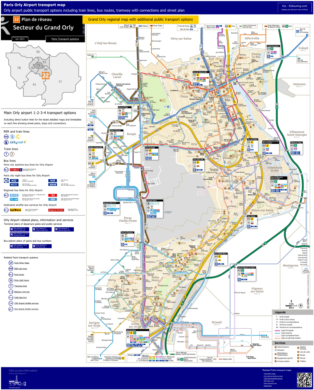 Paris Orly Airport Transport Map Via Eutouring.Com