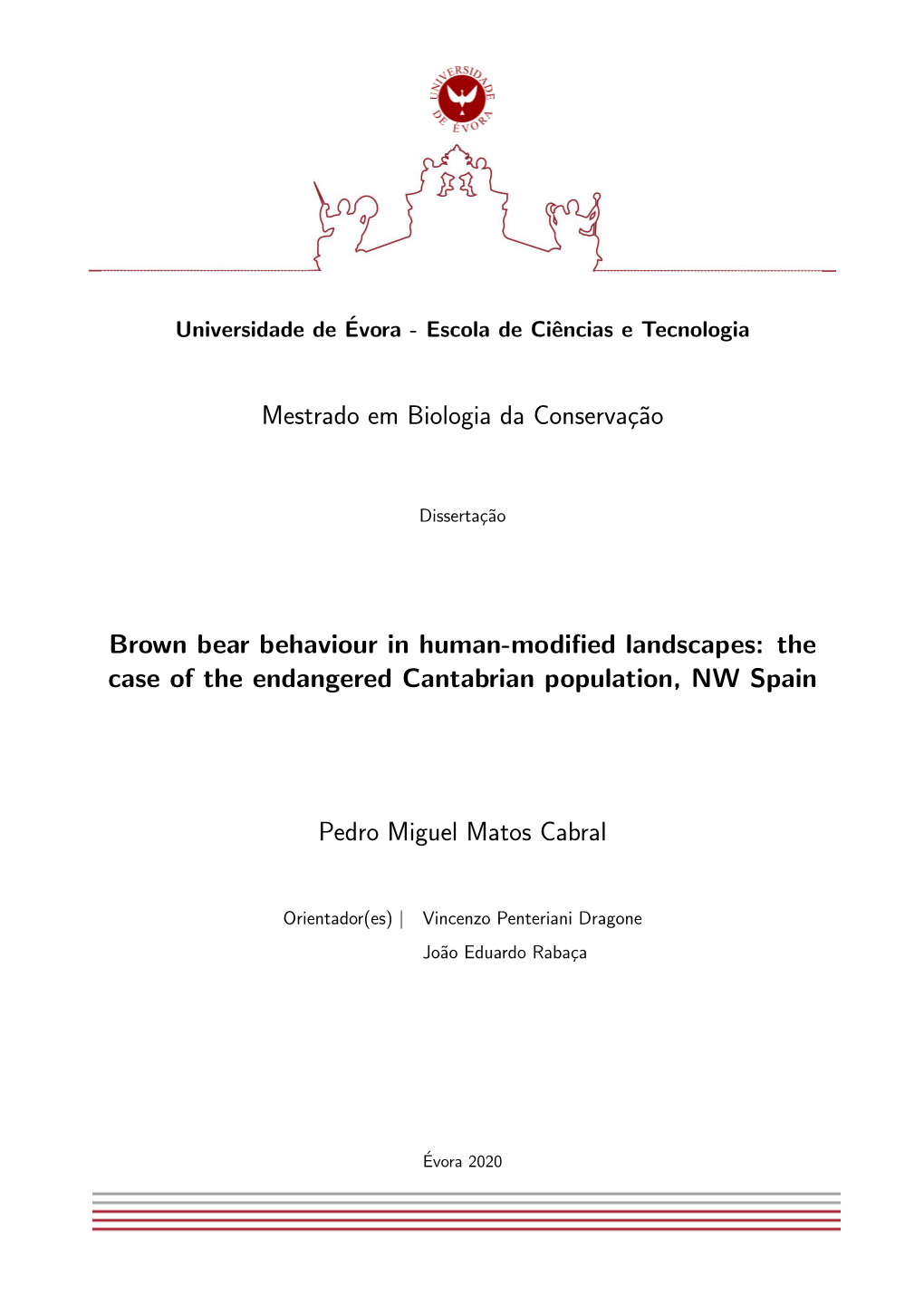 Mestrado Em Biologia Da Conservaç˜Ao Brown Bear Behaviour In