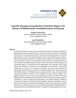 Scientific Education Among Muslims in Northern Nigeria DINAMIKA ILMU Vol