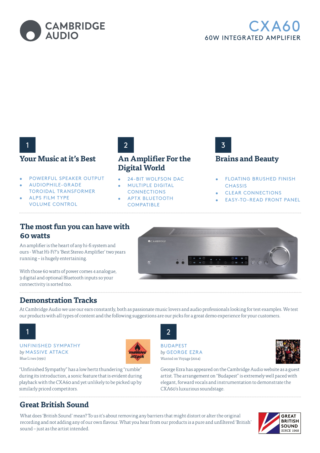2 1 Your Music at It's Best an Amplifier for the Digital World Brains And