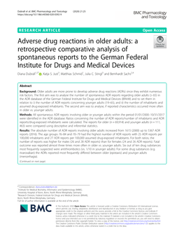 Adverse Drug Reactions in Older Adults