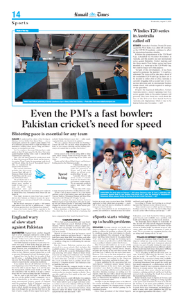 Even the PM's a Fast Bowler: Pakistan Cricket's Need for Speed