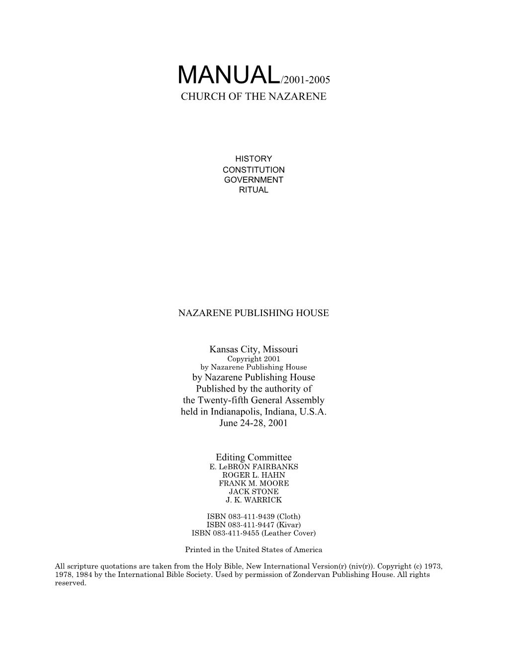 Manual/2001-2005 Church of the Nazarene