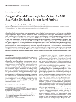 Categorical Speech Processing in Broca's Area