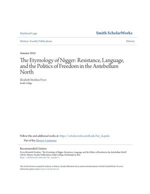Resistance, Language and the Politics of Freedom in the Antebellum North