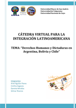 Derechos Humanos Y Dictaduras En Bolivia, Argentina Y Chile