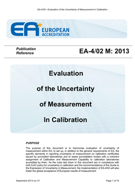Evaluation of the Uncertainty of Measurement in Calibration