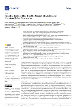 Possible Role of IRS-4 in the Origin of Multifocal Hepatocellular Carcinoma