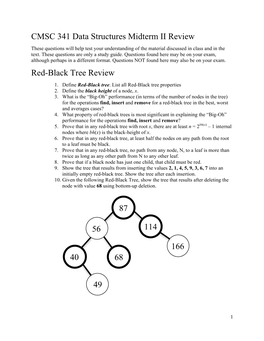 CMSC 341 Data Structures Midterm II Review Red-Black Tree Review 87
