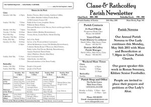 Clane & Rathcoffey Clane & Rathcoffey Parish Newsletter Parish