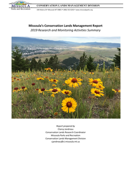 Missoula's Conservation Lands Management Report 2019